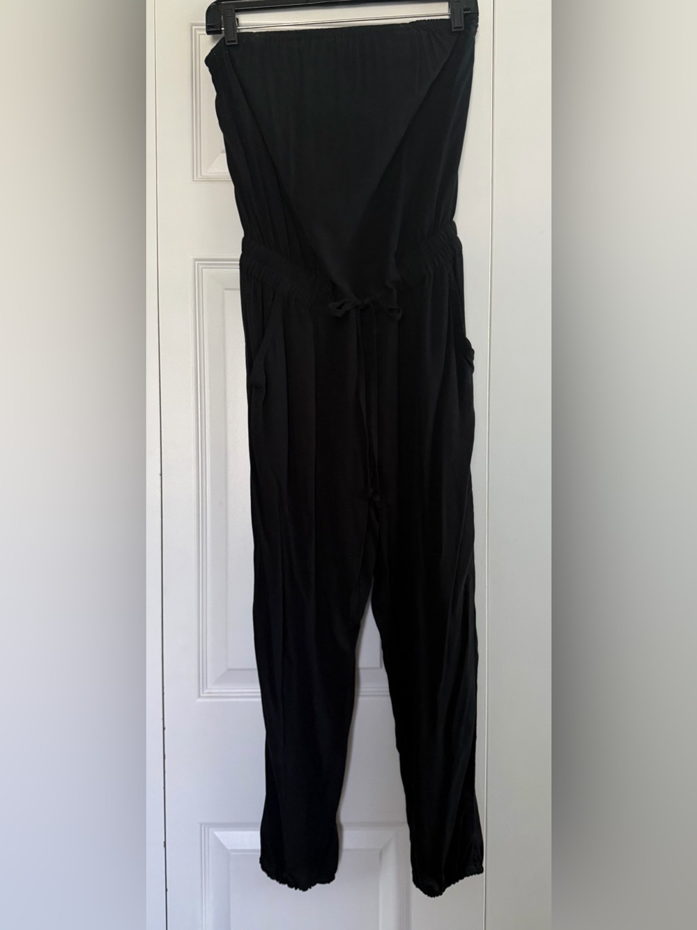 Mudd Black Strapless Jumpsuit with Drawstring Waist